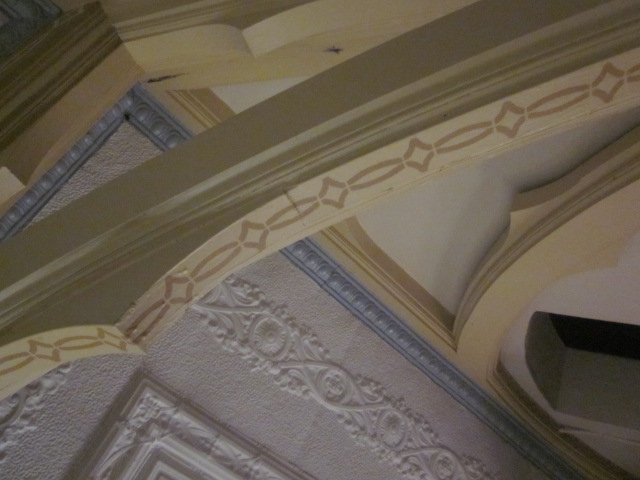 detail in cathedral, blue, white and green