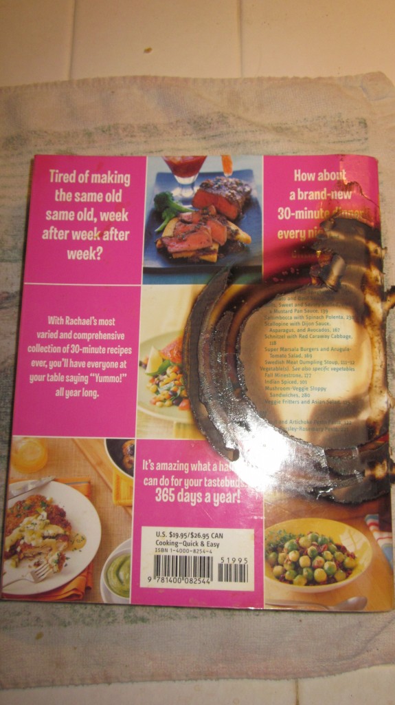 Here's one of my favorite cookbooks. I set it down on a hot burner.  I still use it.
