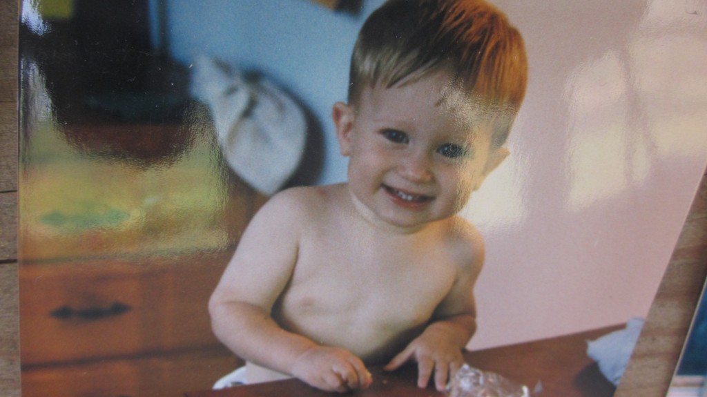 This is a photo of a photo, so excuse the quality--but isn't this the cutest little boy o'mine?