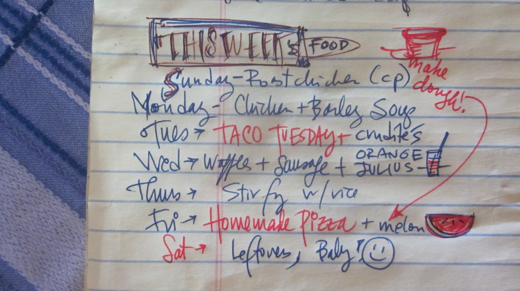 Here's my meal plan for this week, in all its messiness.