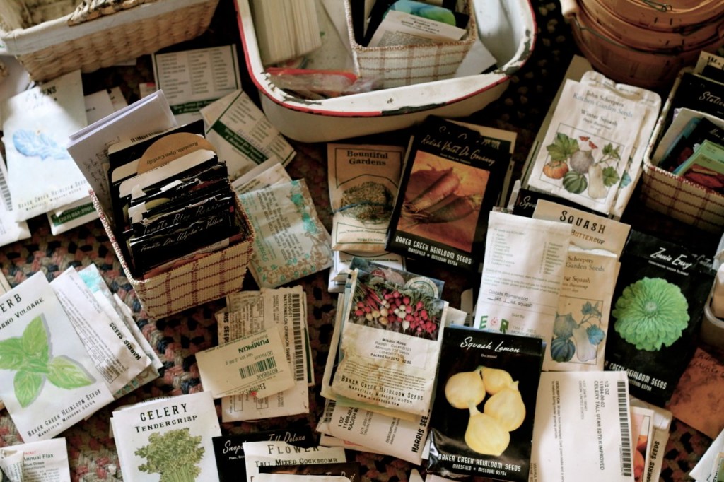 You can see what I love to grow most, by the size of the stacks of seed packets! 