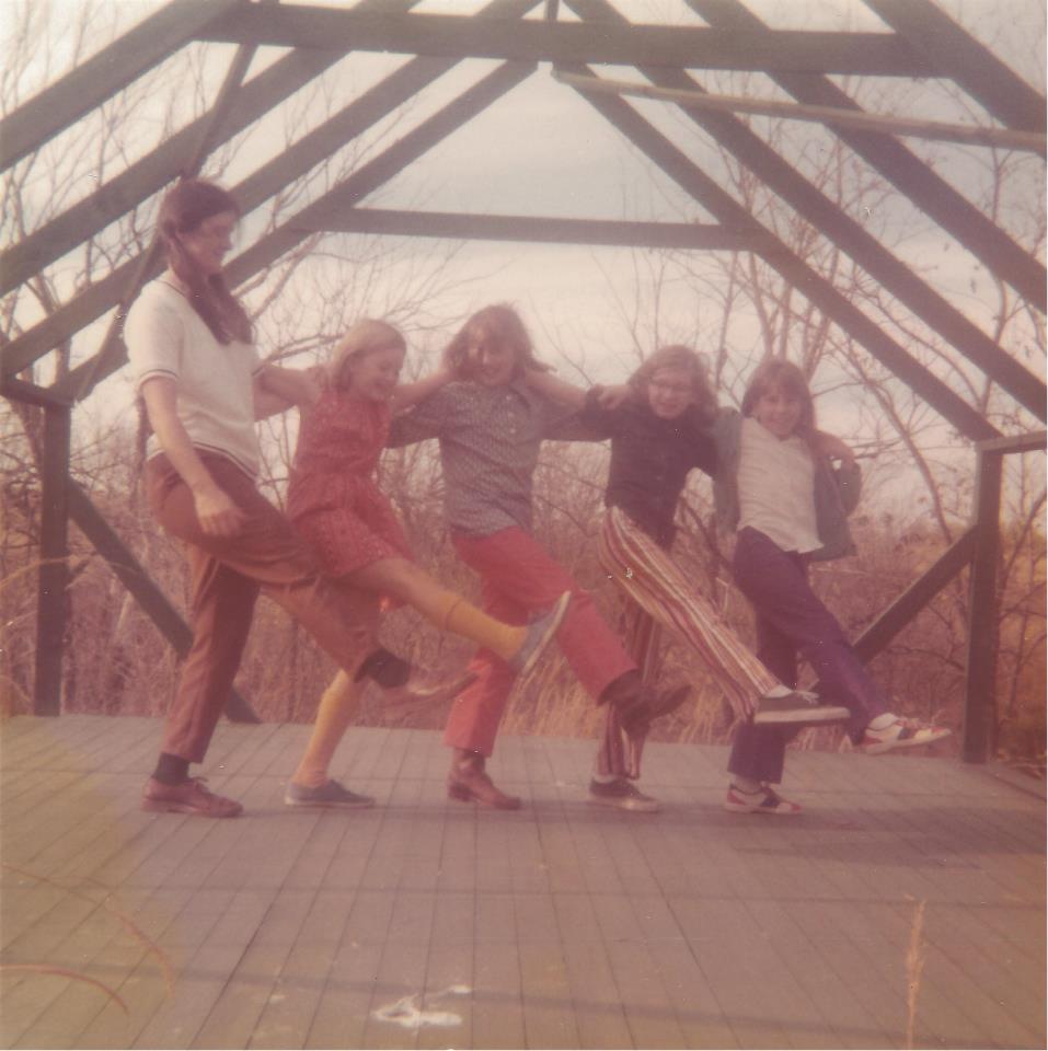 Here my Mom, Elna Young, teaches me and my friends a fancy dance move.