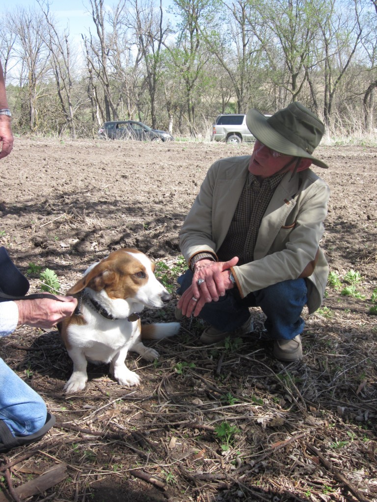 Here Mr. Kooser makes friends with Teddy.