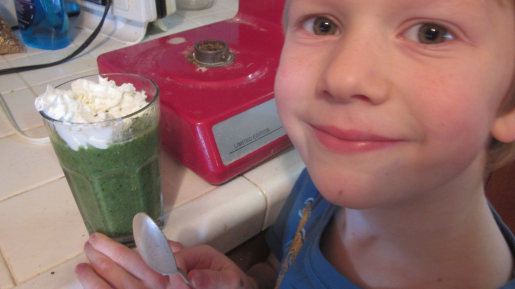 Pretty easy way to get a big smile around here--make a green smoothie!  Oh, wait--that could be another question.