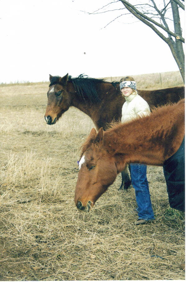 Here's Bethie with Romeo (in back) and her beloved Lacey.