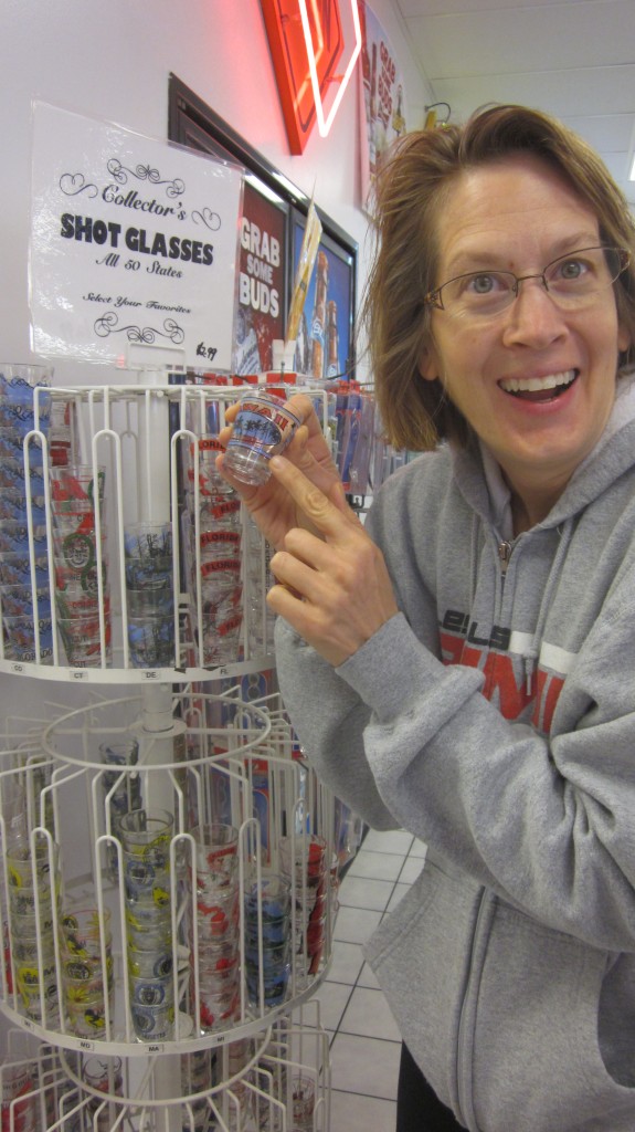 Anne was thrilled to find a place where she could buy shot glasses from all