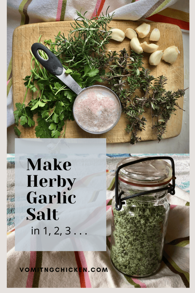 herbs and salt on board