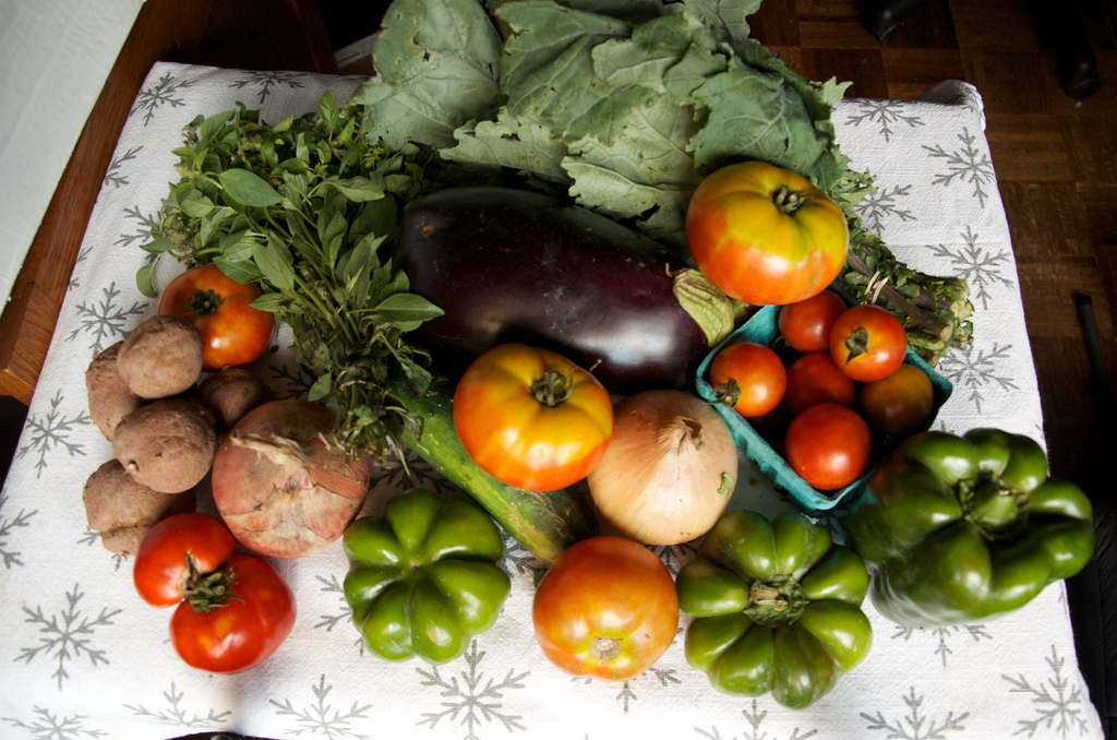 Hydroponicly produced tomatoes, potatoes, lettuce, etc.