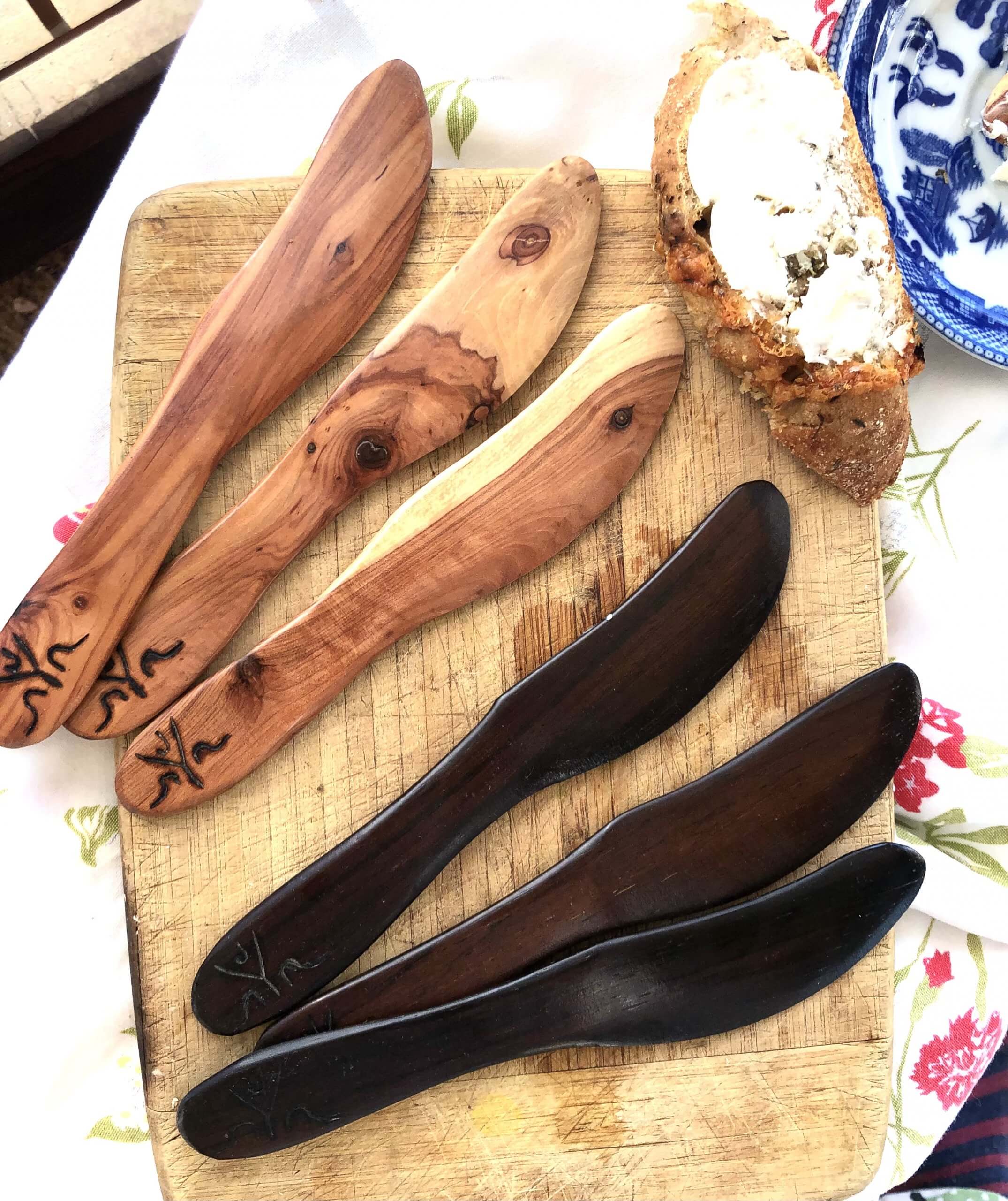 Handmade Wooden Colonial Butter Knives 