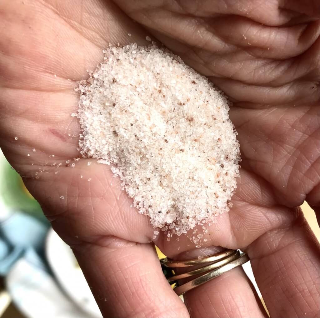 Redmond Real Salt in palm of my hand