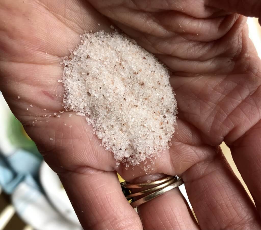 handful of pink salt