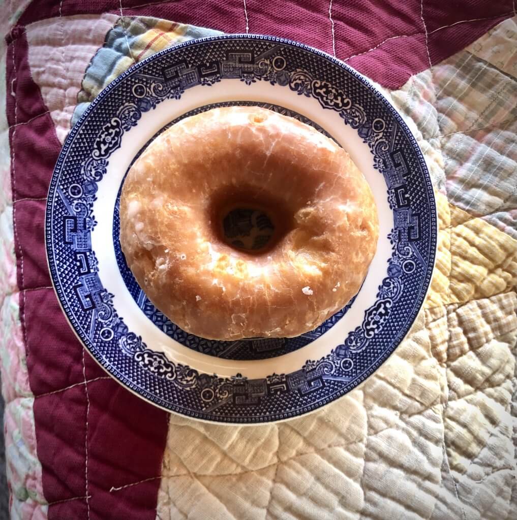 glazed donut on a plate