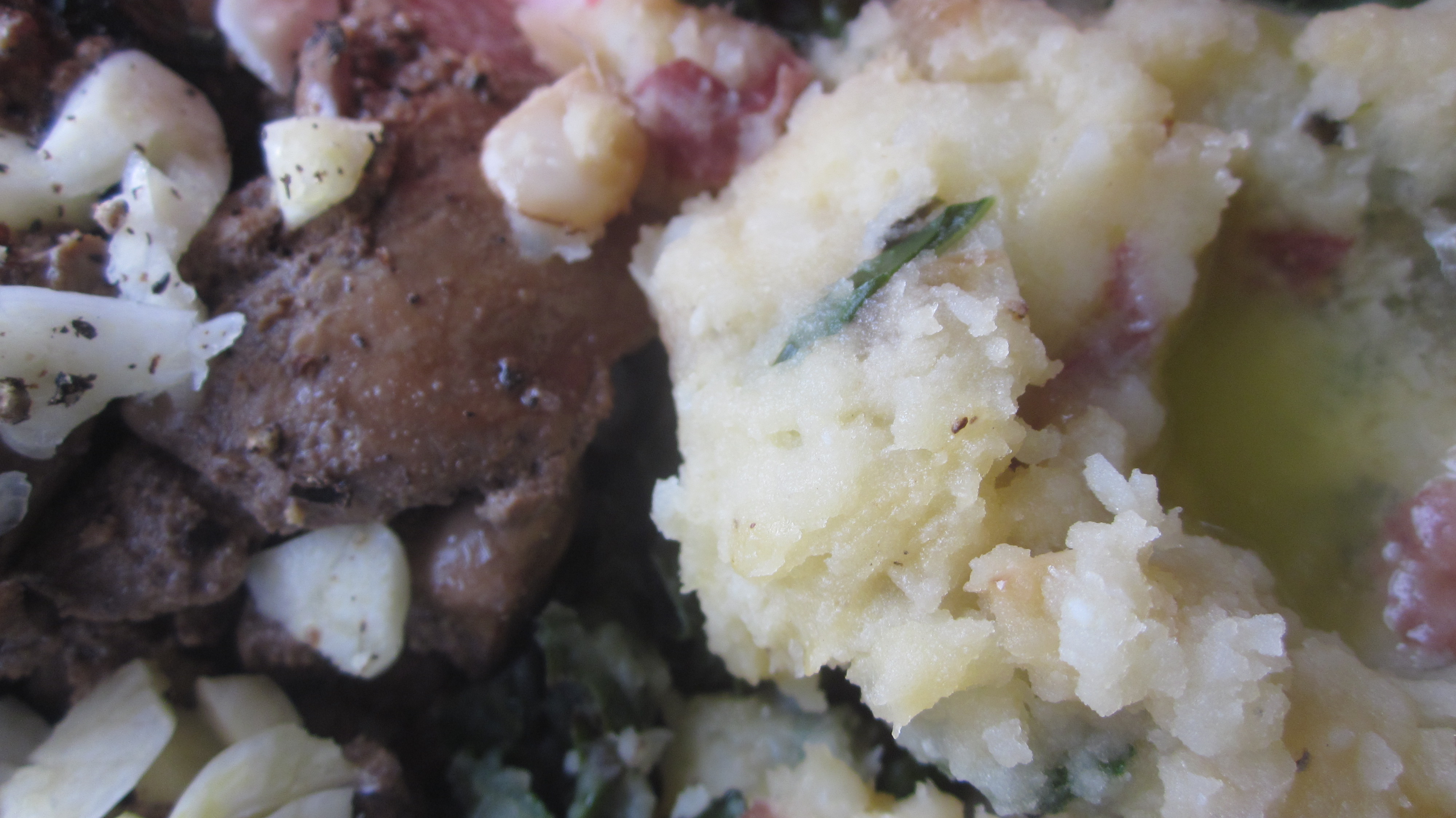 Make it tonight! Chicken livers, smashed new potatoes with kale: yummm