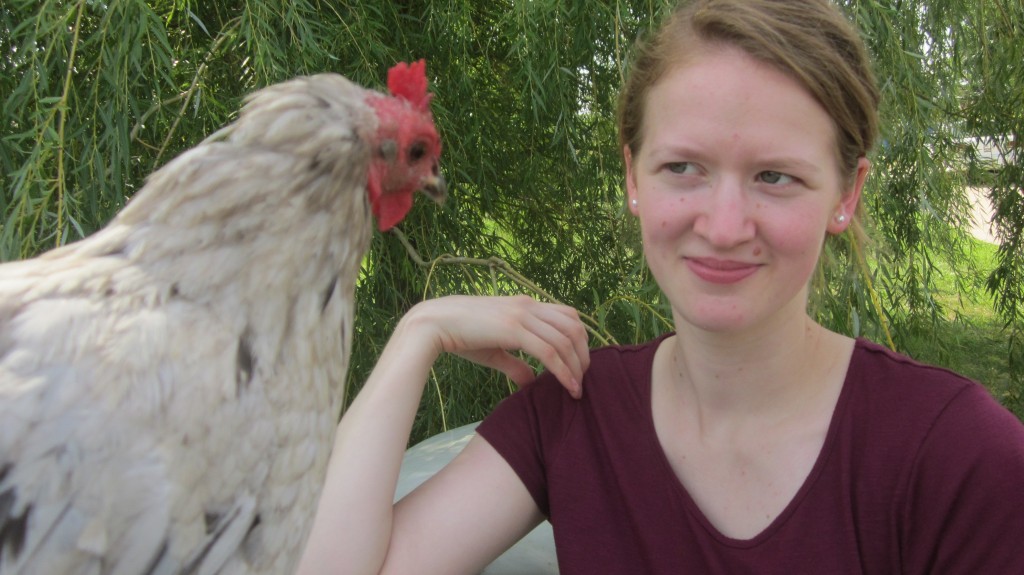 Never try to win a stare-down with a chicken, Bethie.
