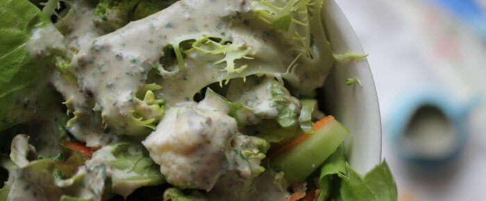 Creamy caper and herby salad dressing: it has staying power