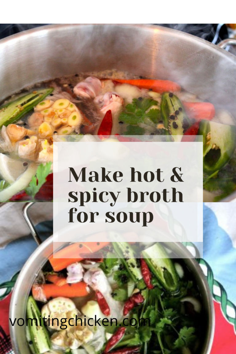 Make hot and spicy chicken broth for soup make January better