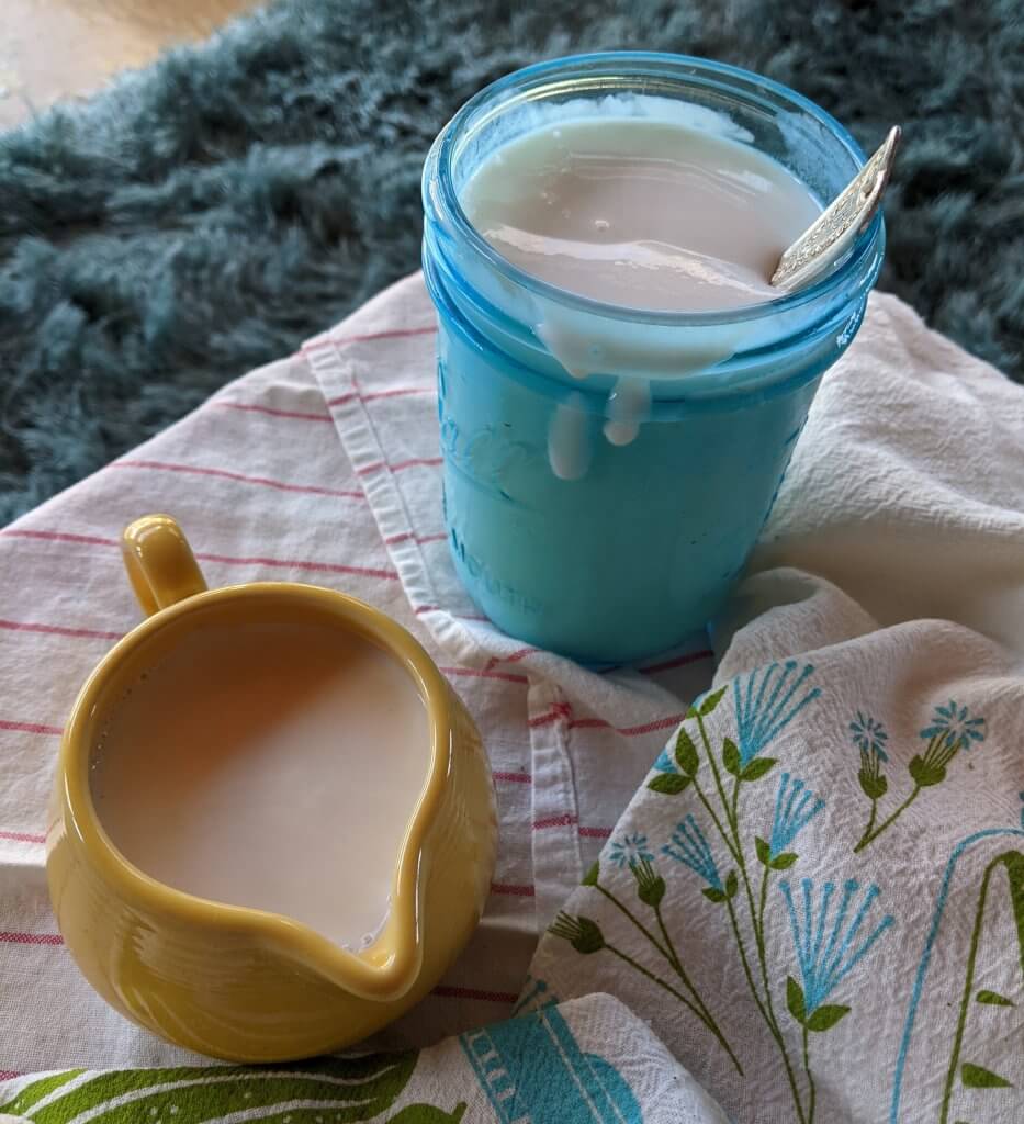 buttermilk in jar and cup