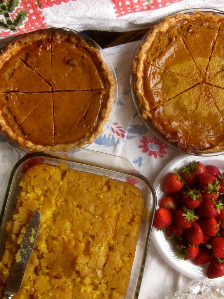 Pies and such at Thanksgiving.